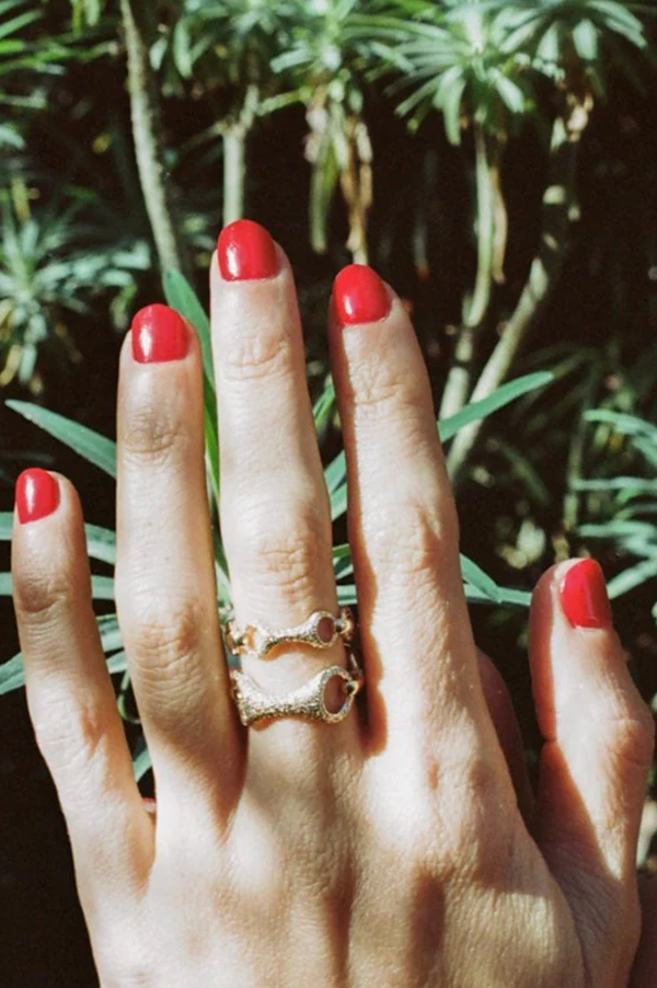 15 MM Beam Link Ring with White Pavé Diamonds