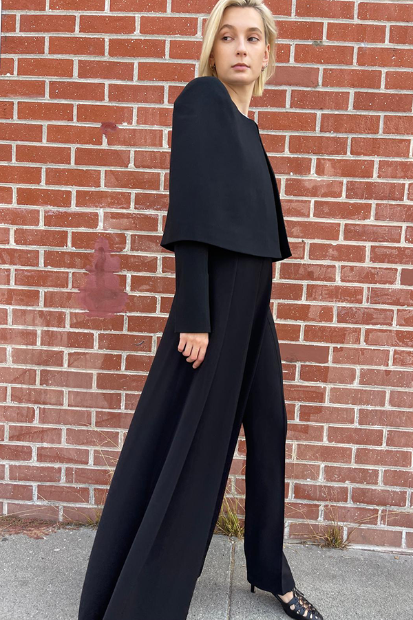 Asymmetrical Wide Pants in Black