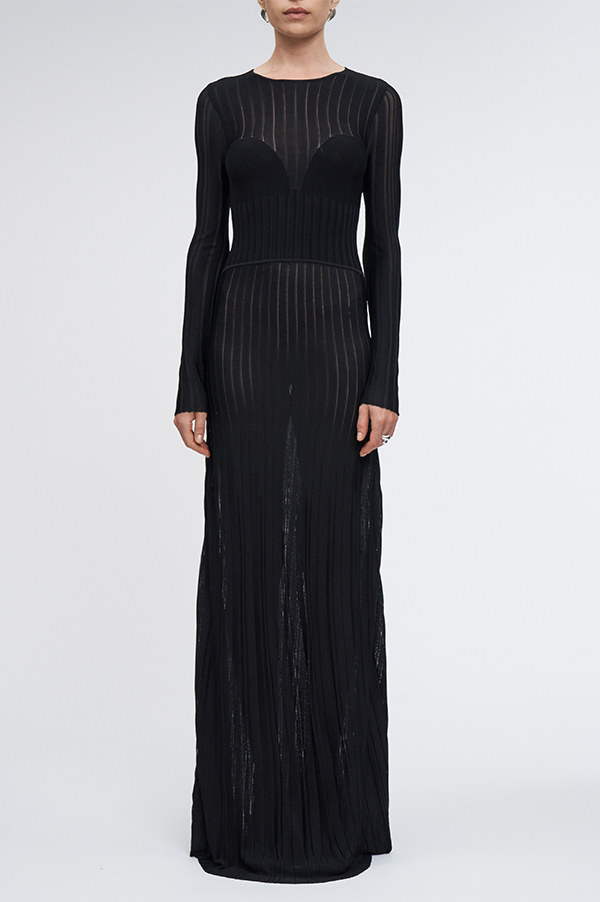 Bustier Variegated Dress in Black