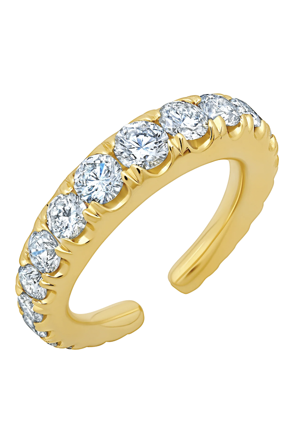 Grande Colmillo Ear Cuff with White Ascending Diamonds