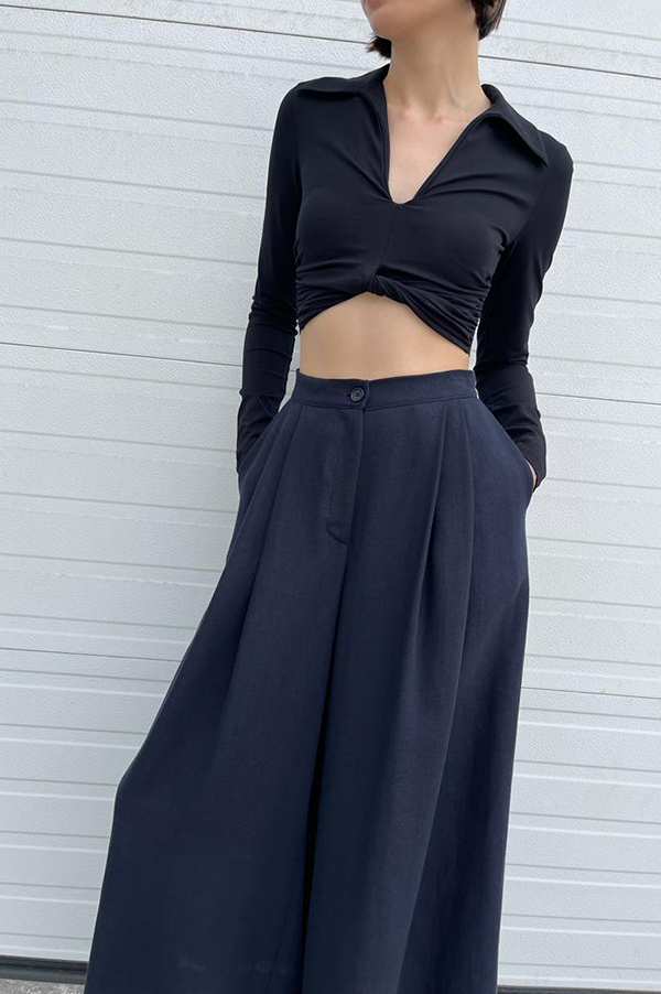 Beaufille Coma Cropped Top in Black