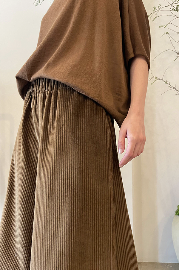 Corduroy Gaucho Pants in Toffee