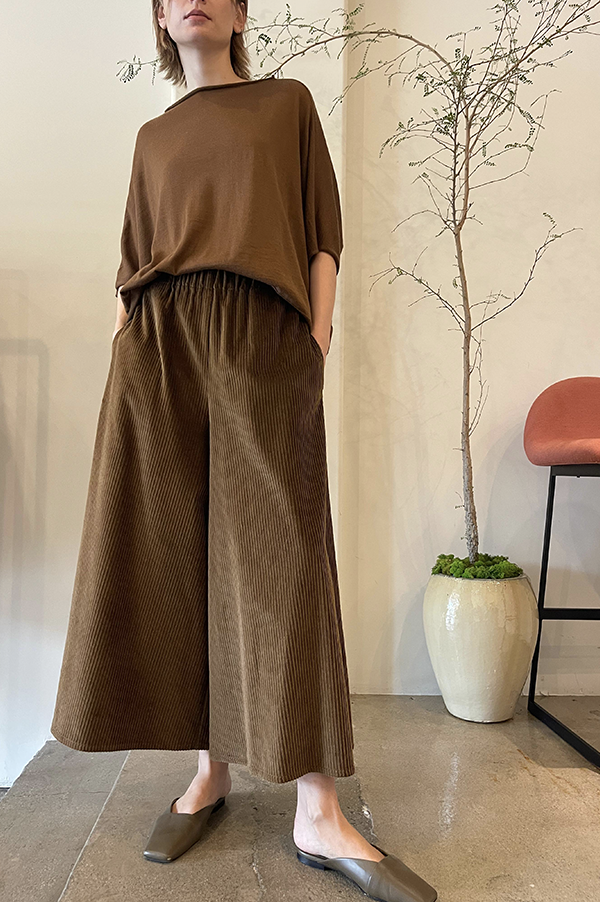 Corduroy Gaucho Pants in Toffee
