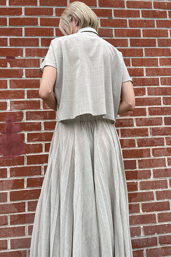 Cropped Voile Shirt in Sand (Sold Out)