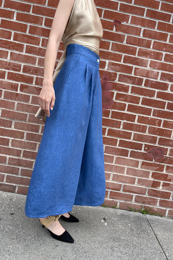 Dusan High Waist Denim Pants In Wave Blue