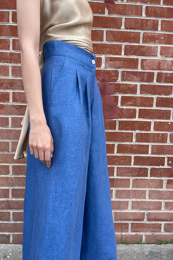 Dusan High Waist Denim Pants In Wave Blue