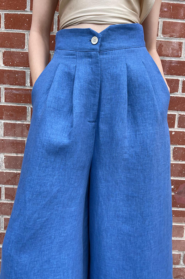 Dusan High Waist Denim Pants In Wave Blue