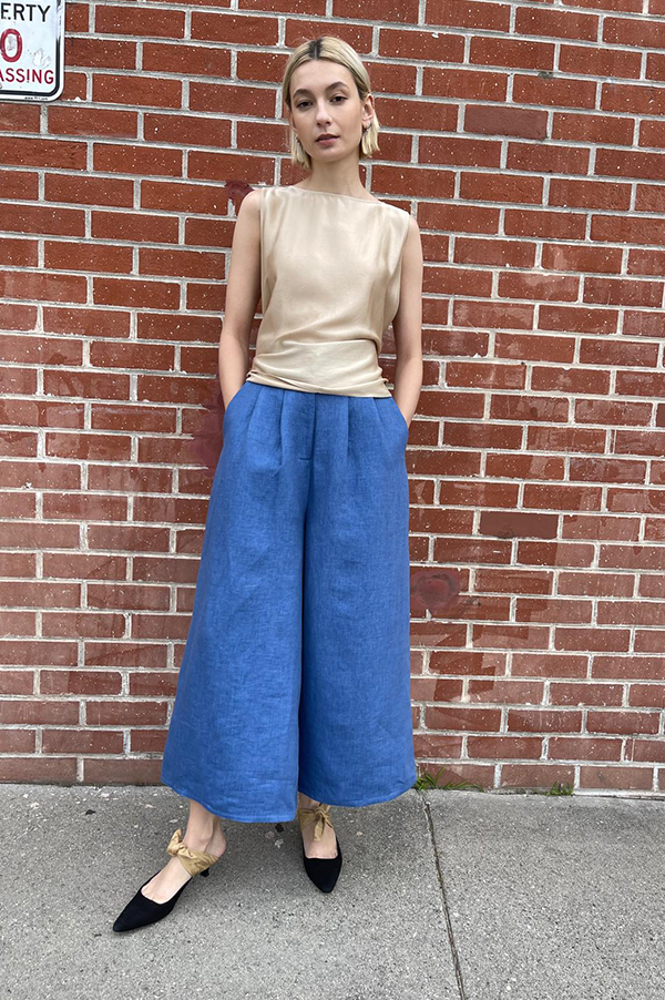 Dusan High Waist Denim Pants In Wave Blue