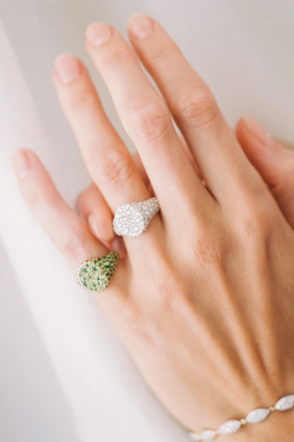 Diamond Encrusted Signet Ring