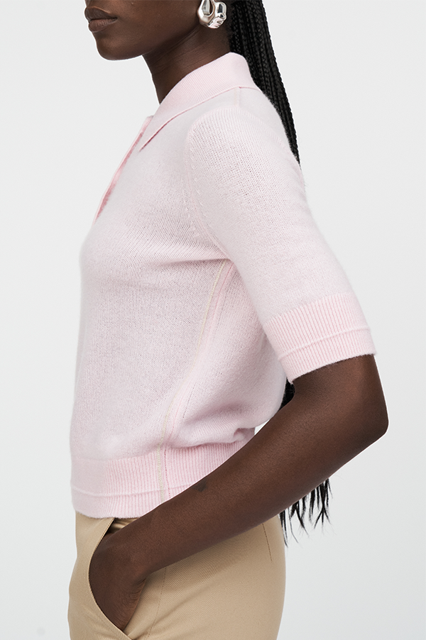 Featherweight Polo in Whisper Pink