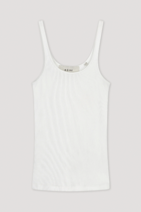 Fine Ribbed Tank in White (Sold Out)
