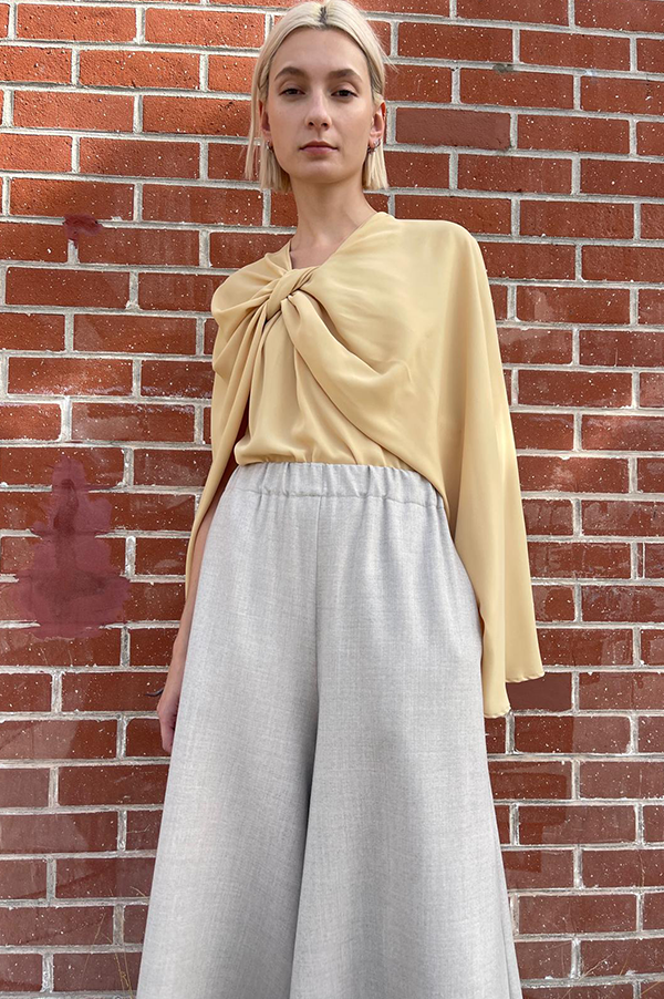 Flannel Gaucho Pants in  Oatmeal