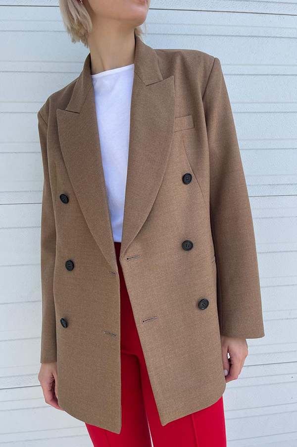 Flannel Shaped Jacket in Camel