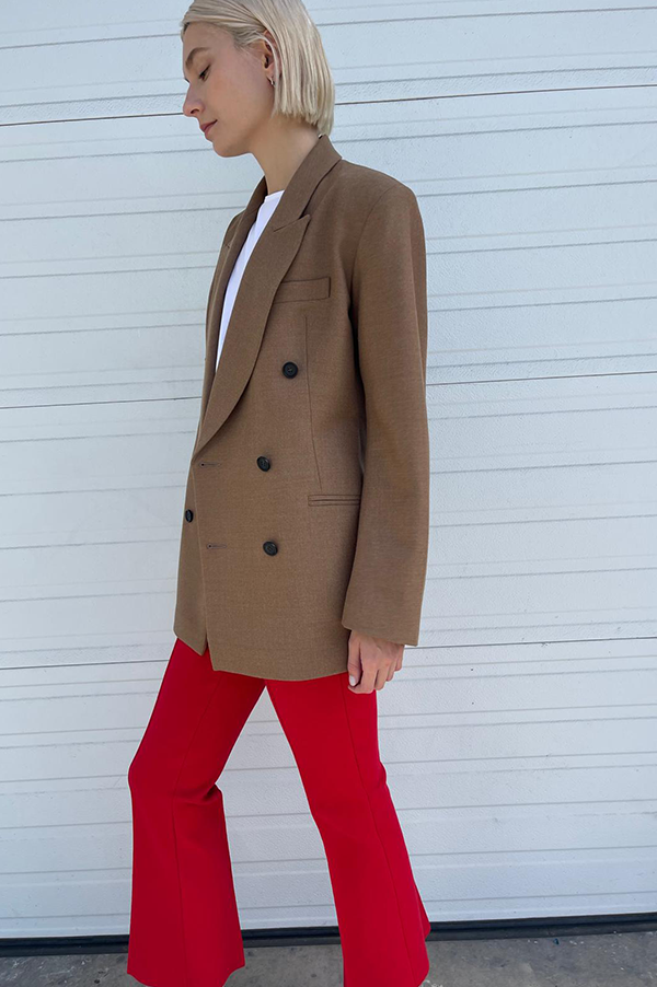 Flannel Shaped Jacket in Camel