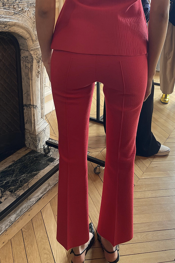 Geo Jacquard Kick Pants In Red