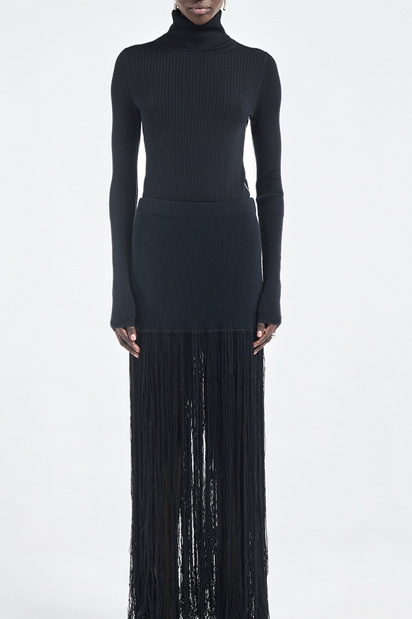 Hand Knot Skirt in Black (Sold Out)