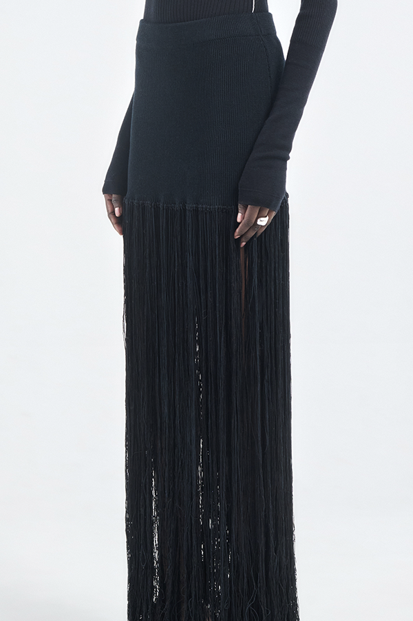Hand Knot Skirt in Black (Sold Out)