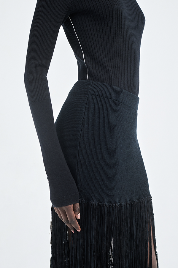 Hand Knot Skirt in Black (Sold Out)