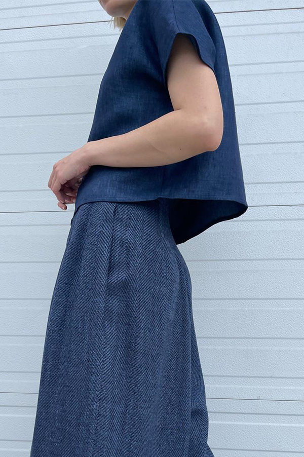 Herringbone Pants in Blue