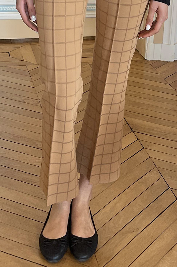 Windowpane Kick Pants in Butterscotch