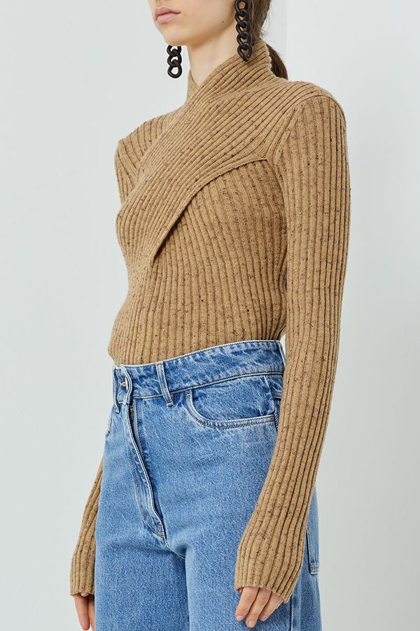 Kaali Speckled Knit Sweater in Sand