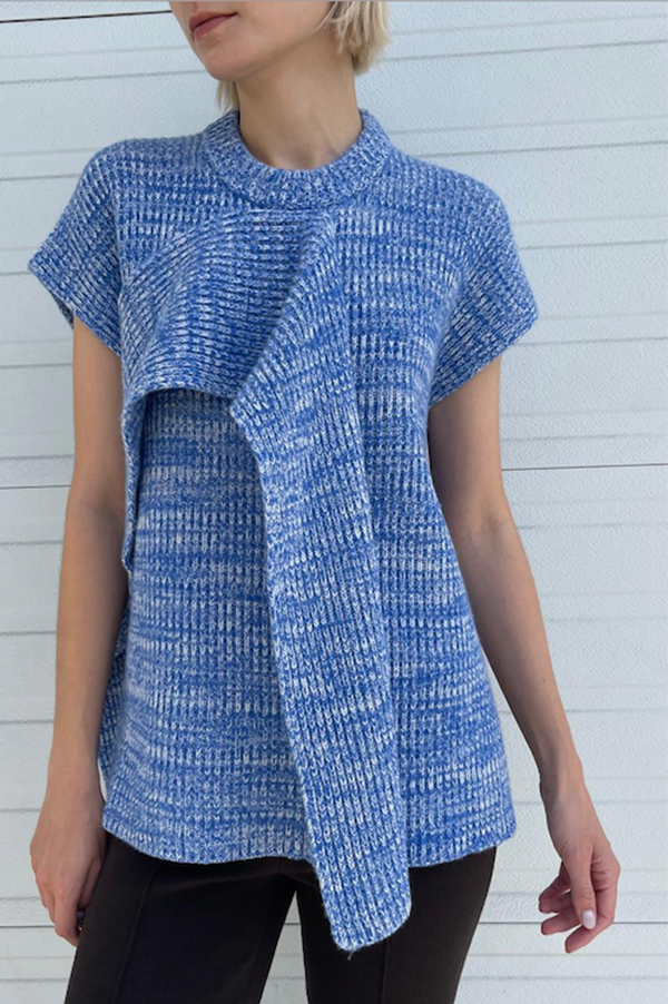 Kouri Sleeveless Knit Top in Blue Melange