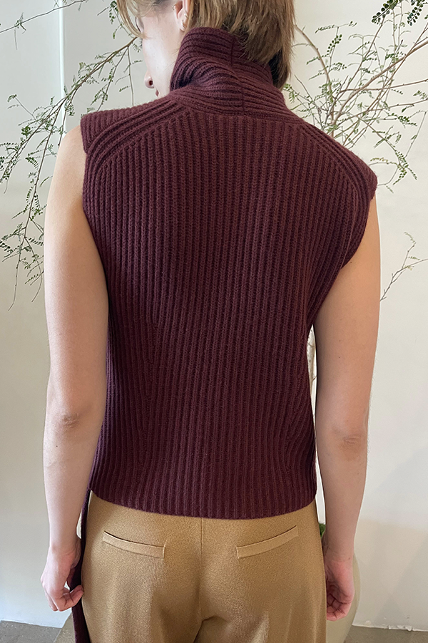 Kupia Long Drape Top in Merlot