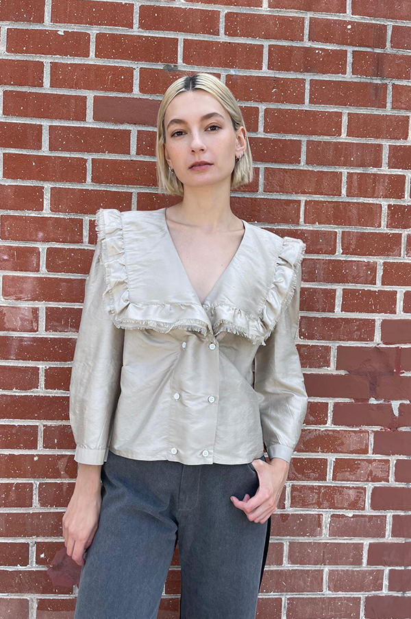 Chelsea Mak Lockhart silk blouse in ash