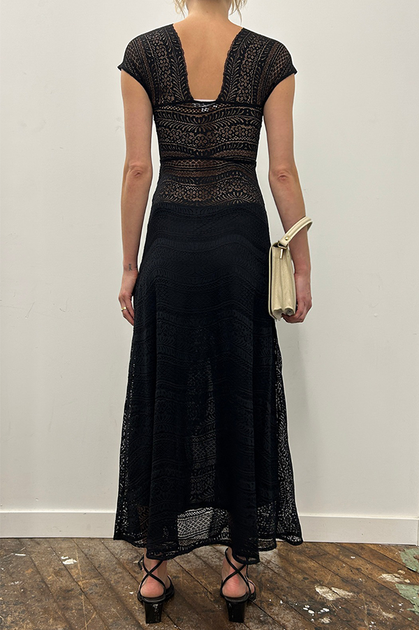 Beaufille Sassen Long Lace Dress in Black