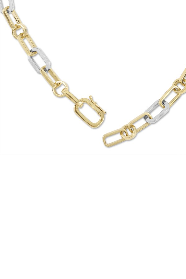 Gold and Silver Diamond Chain Necklace