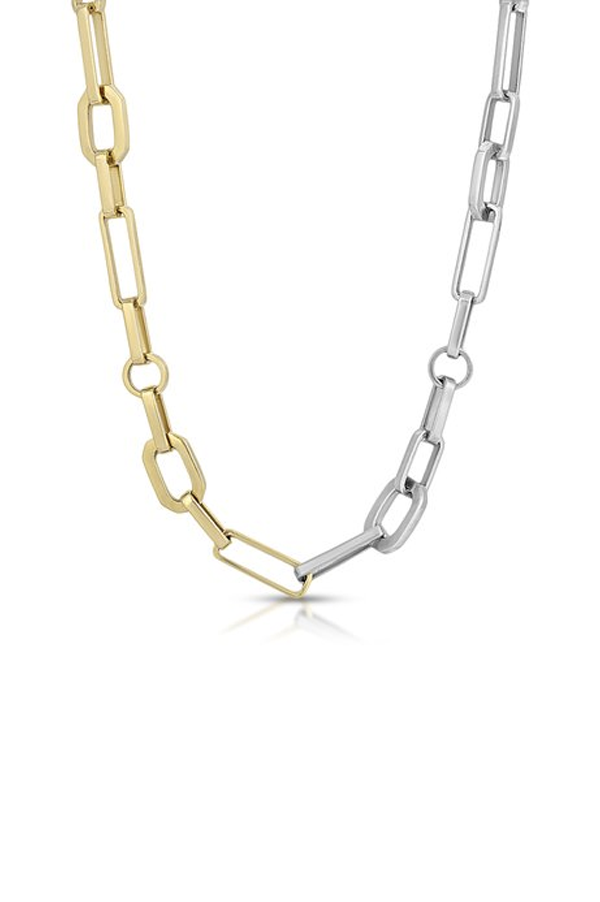 Silver and Gold Split Chain Necklace