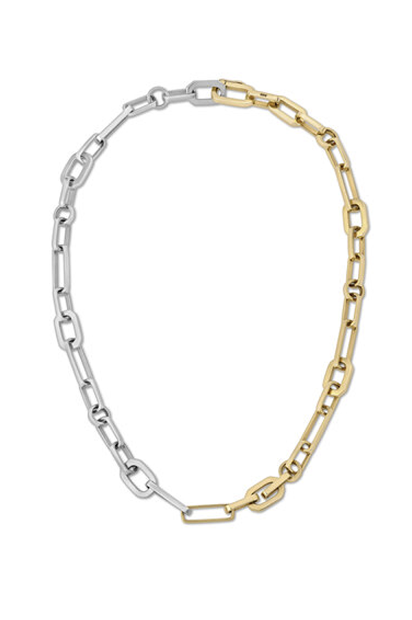 Silver and Gold Split Chain Necklace