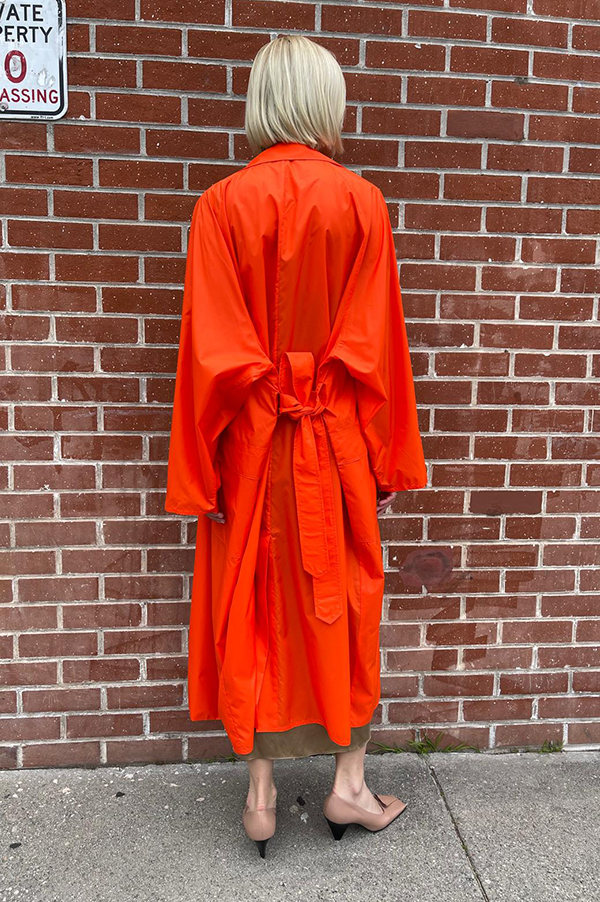 Dusan Oversized Trench Coat In Vermillion