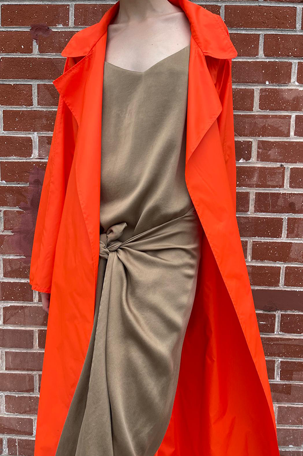 Dusan Oversized Trench Coat In Vermillion