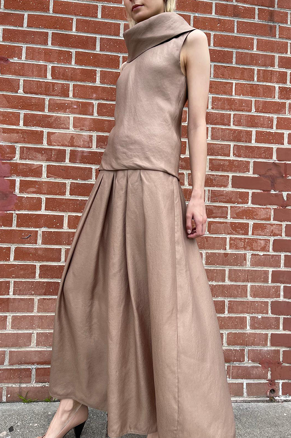 Dusan Pleated Wide Leg Pants In Nomad