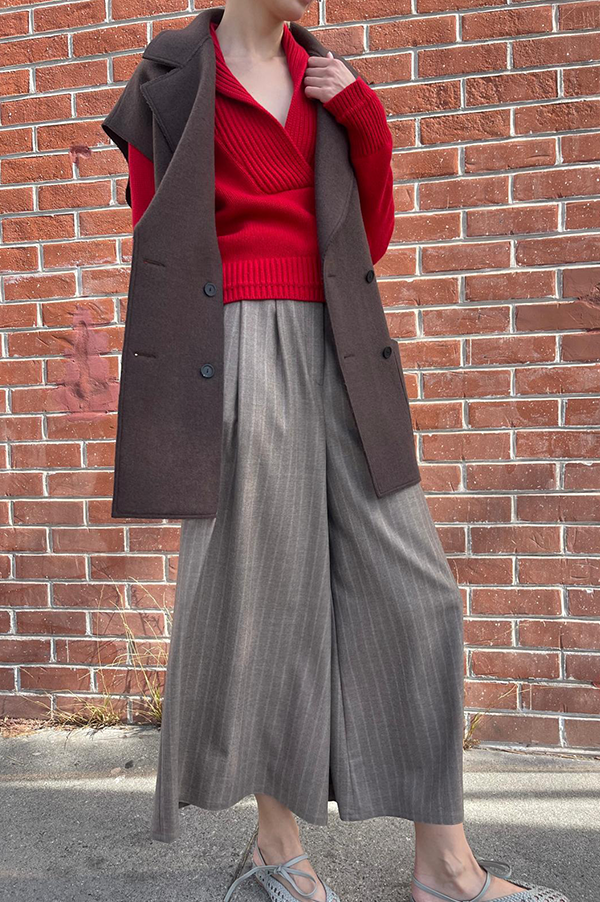 Shawl Collar Sweater in Red Lacquer