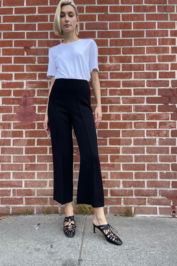 Straight Cropped Pants in Black