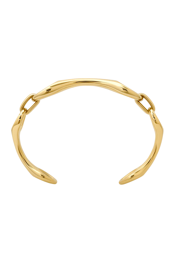 Tripe Linked Double Beam Cuff