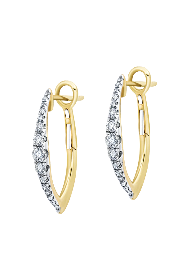 V Earrings with Round Graduated Diamonds