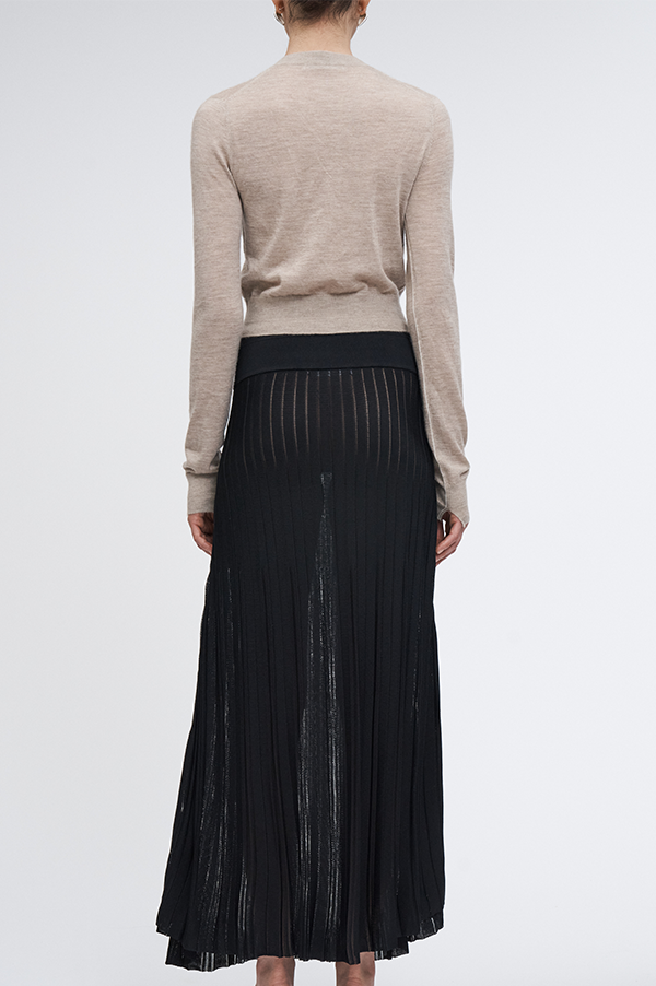 Variegated Pleat Skirt in Black
