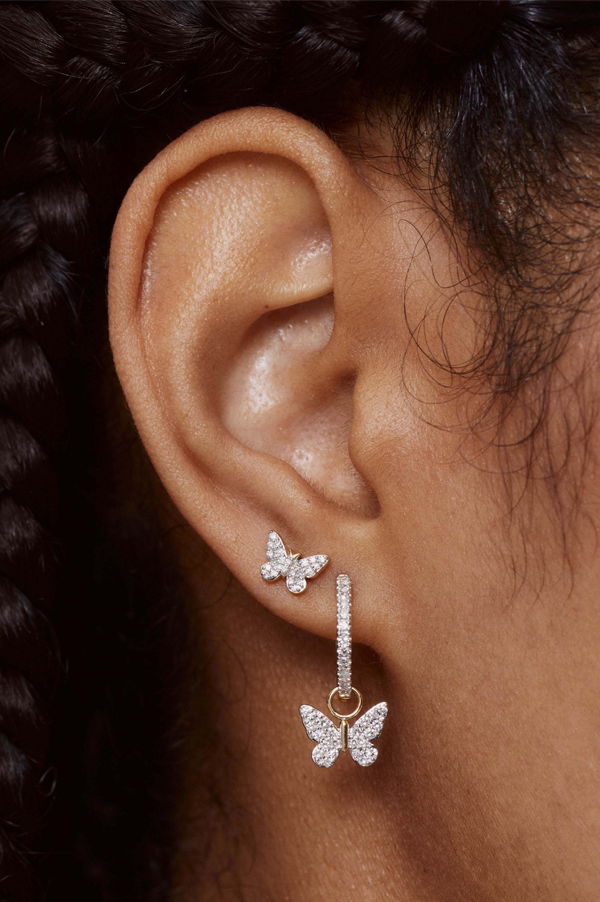 Diamond Butterfly Studs