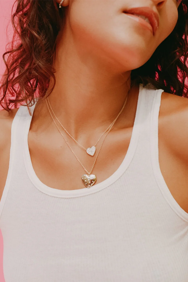 Diamond Bezel Set Heart Necklace