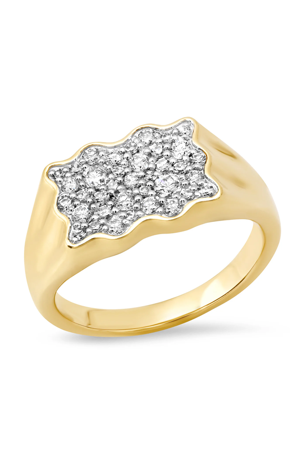 Diamond Form Signet Ring