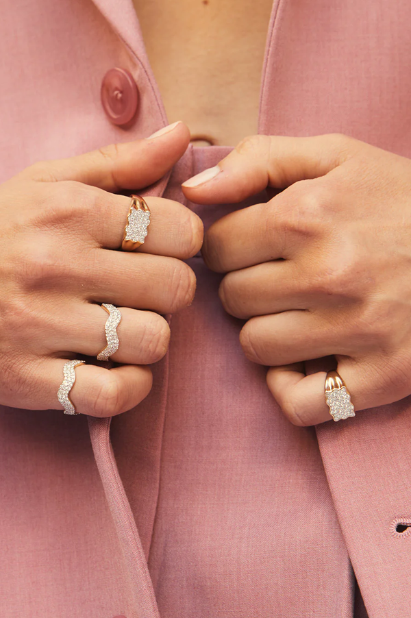 Diamond Form Signet Ring