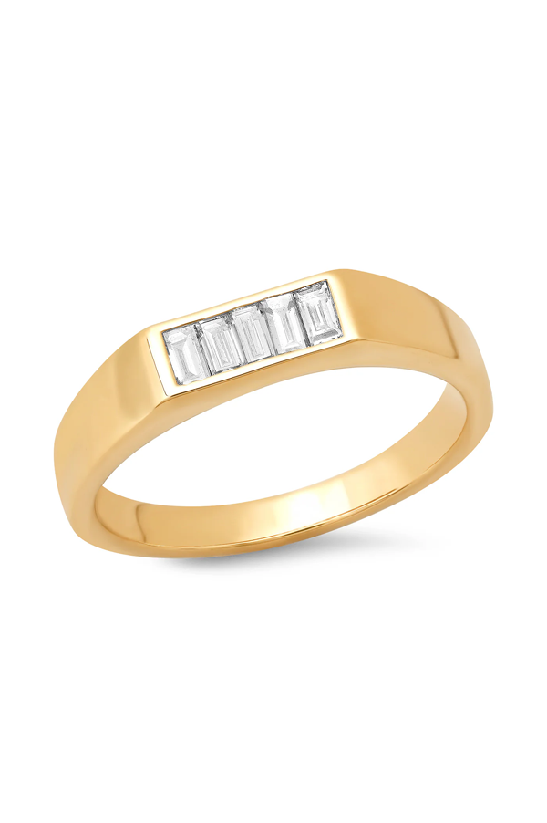 Diamond Baguette Staple Ring