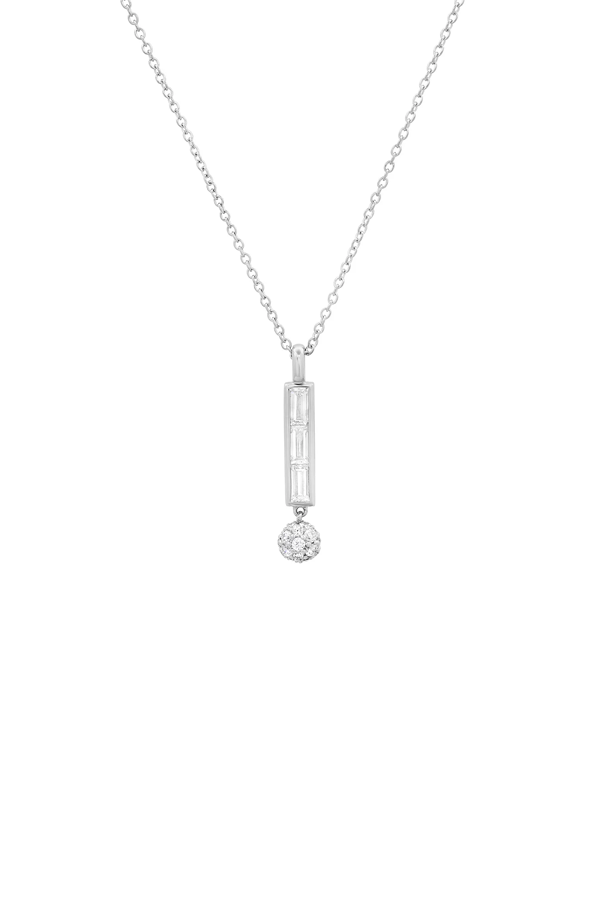 Diamond Baguette Orb Drop Necklace