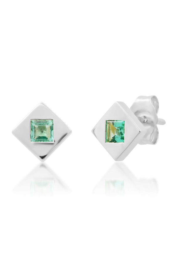 Emerald Square Studs