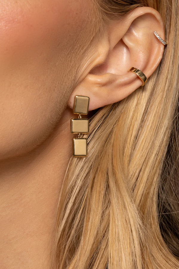 Triple Block Earrings