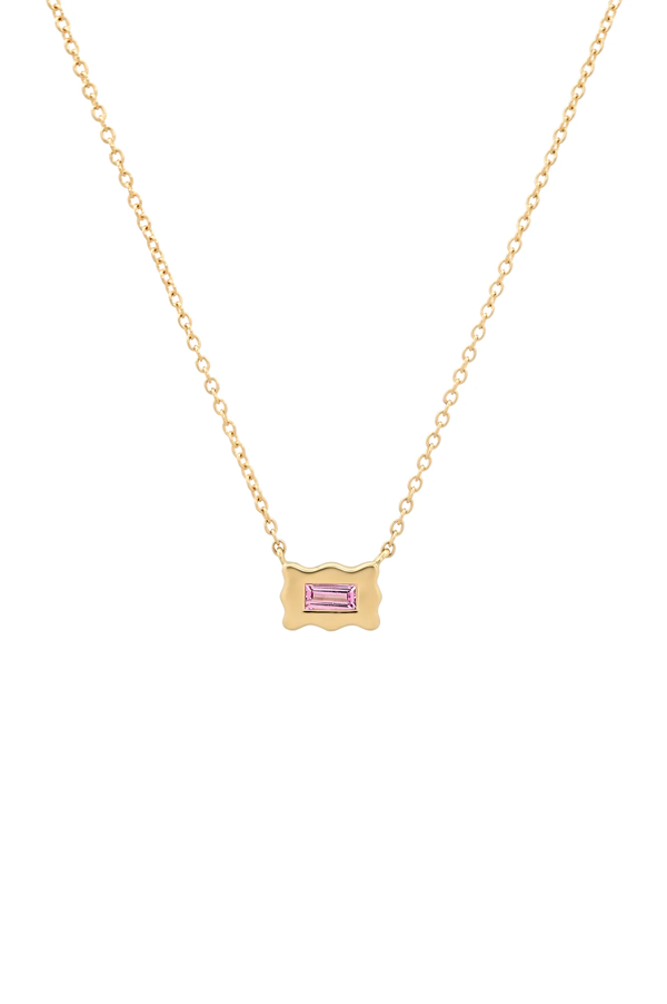 Pink Sapphire Baguette Small Form Necklace