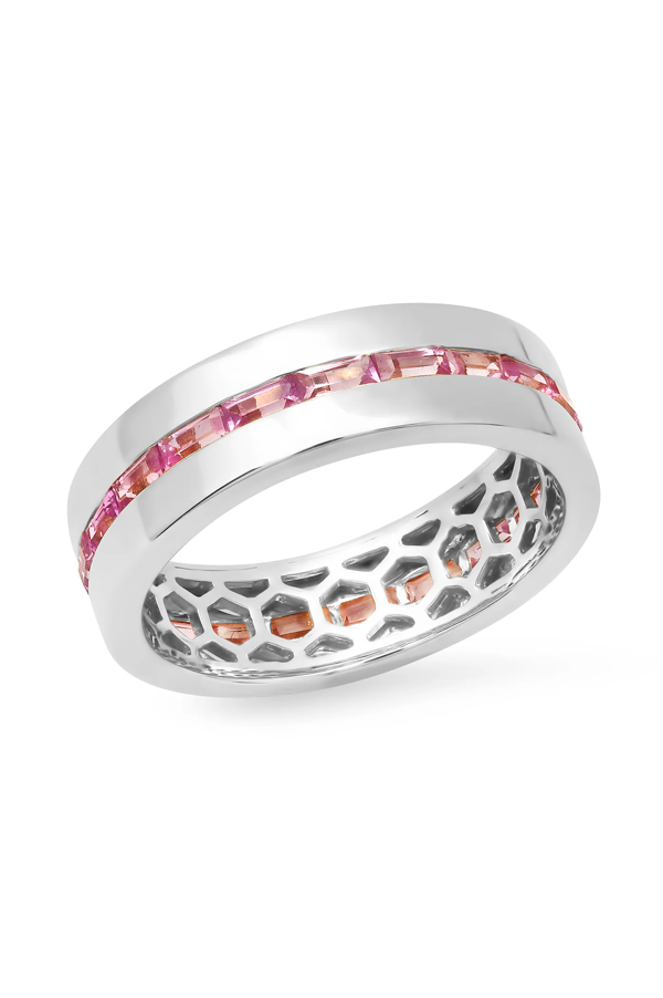 Pink Sapphire Baguette Row Band